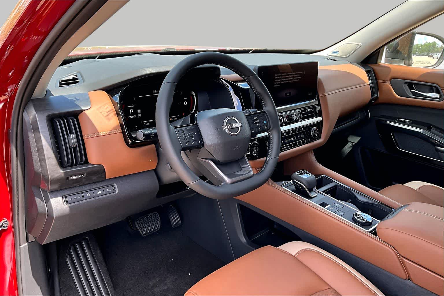 2026 Nissan Pathfinder Platinum Scarlet Ember Tintcoat at Sterling McCall Nissan