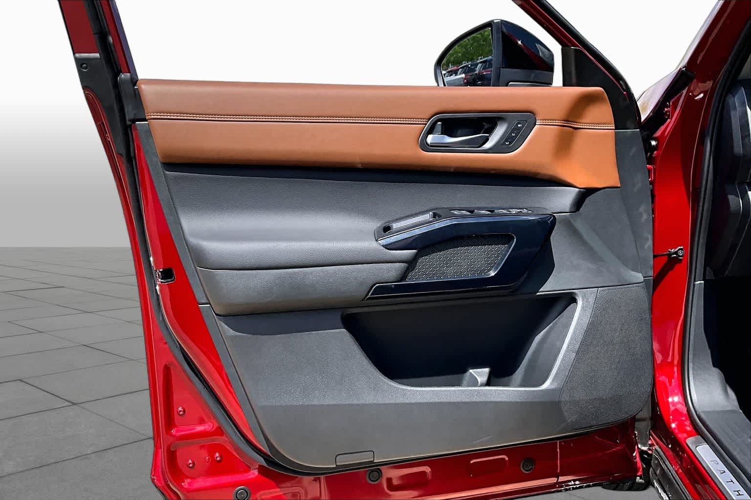 2026 Nissan Pathfinder Platinum Scarlet Ember Tintcoat at Sterling McCall Nissan