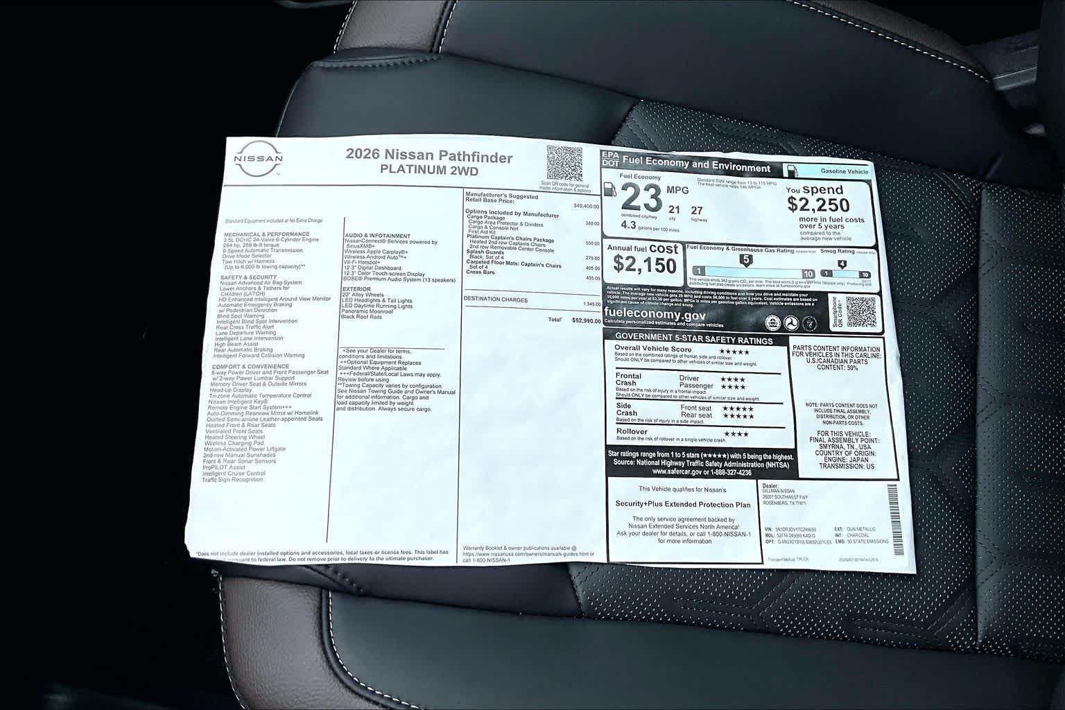 2026 Nissan Pathfinder Platinum Gun Metallic at Mac Haik Ford