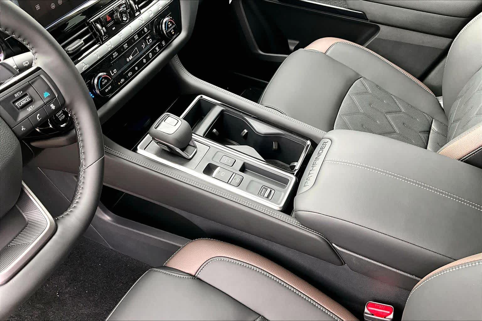 2026 Nissan Pathfinder Platinum Scarlet Ember Tintcoat/Super Black at Baytown Ford