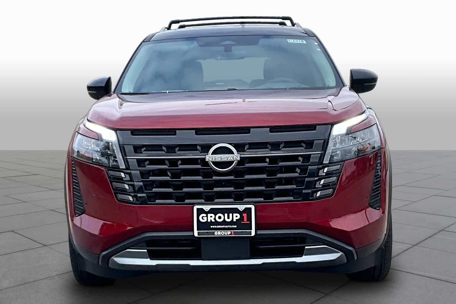 2026 Nissan Pathfinder Platinum Scarlet Ember Tintcoat/Super Black at Baytown Ford