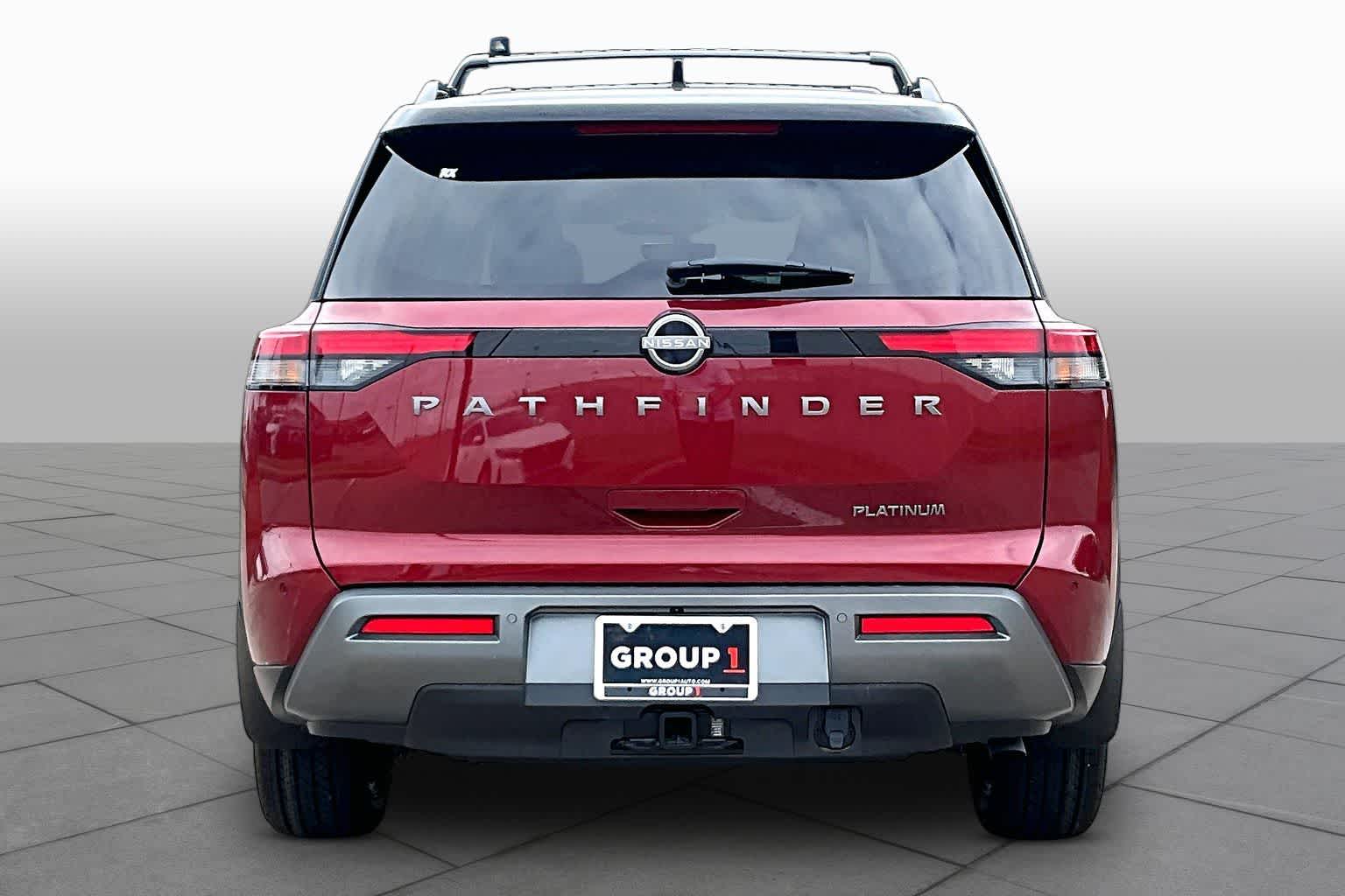 2026 Nissan Pathfinder Platinum Scarlet Ember Tintcoat/Super Black at Baytown Ford