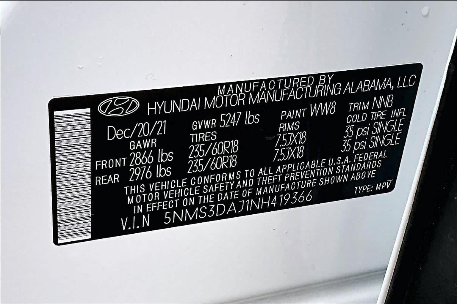 2022 Hyundai Santa Fe SEL Quartz White at Turner Chevrolet