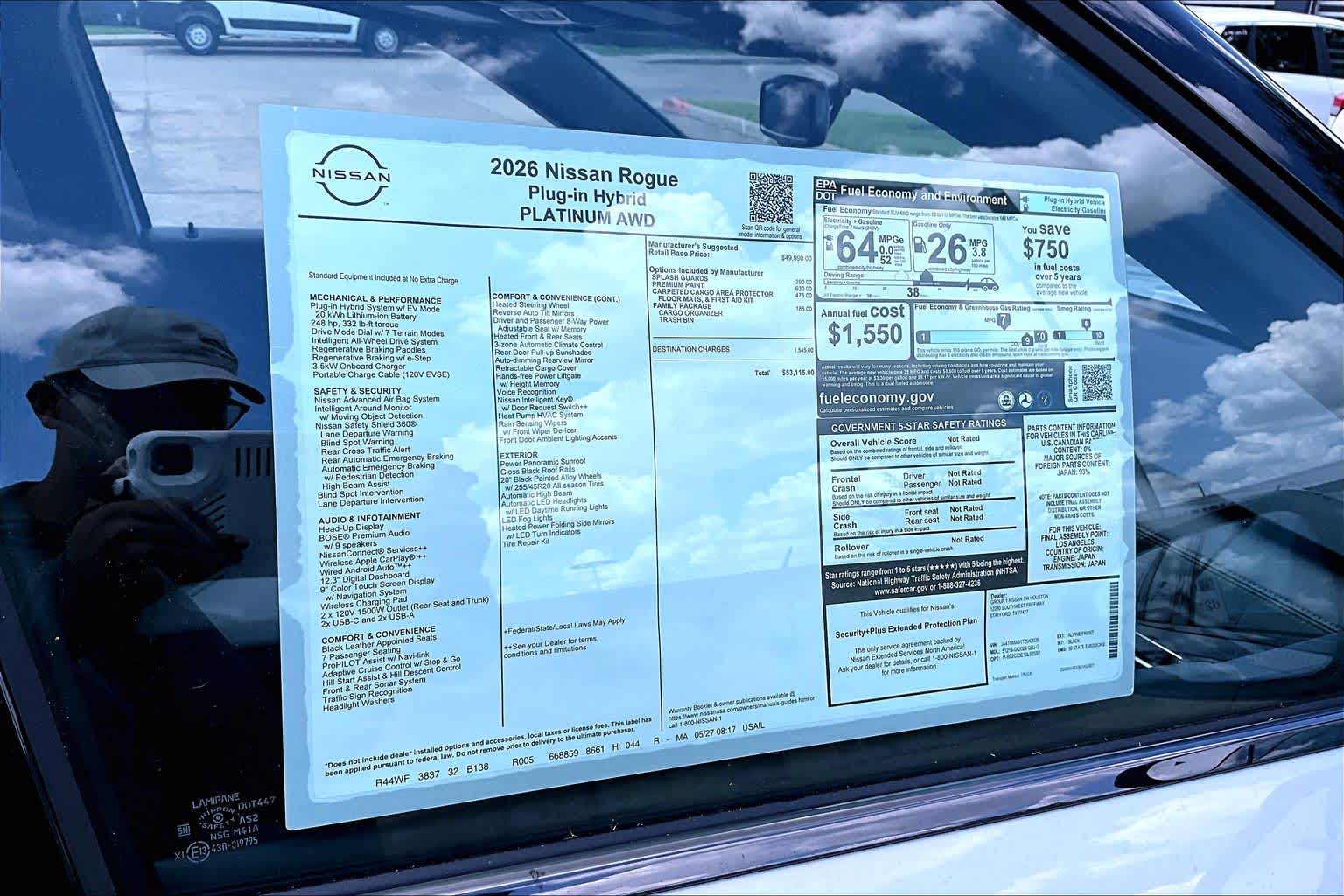 2026 Nissan Rogue Plug-In Hybrid Platinum Alpine Frost at Sterling McCall Nissan