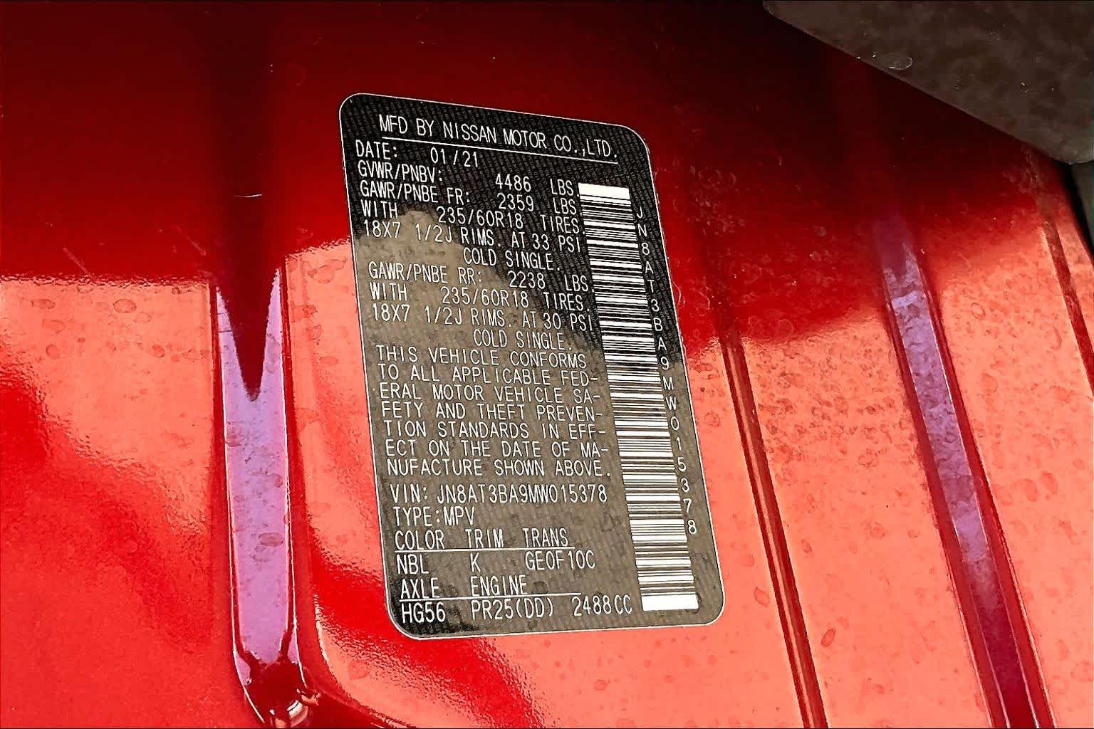 2021 Nissan Rogue SV Scarlet Ember Tintcoat at Tomball Chrysler Dodge Jeep Ram