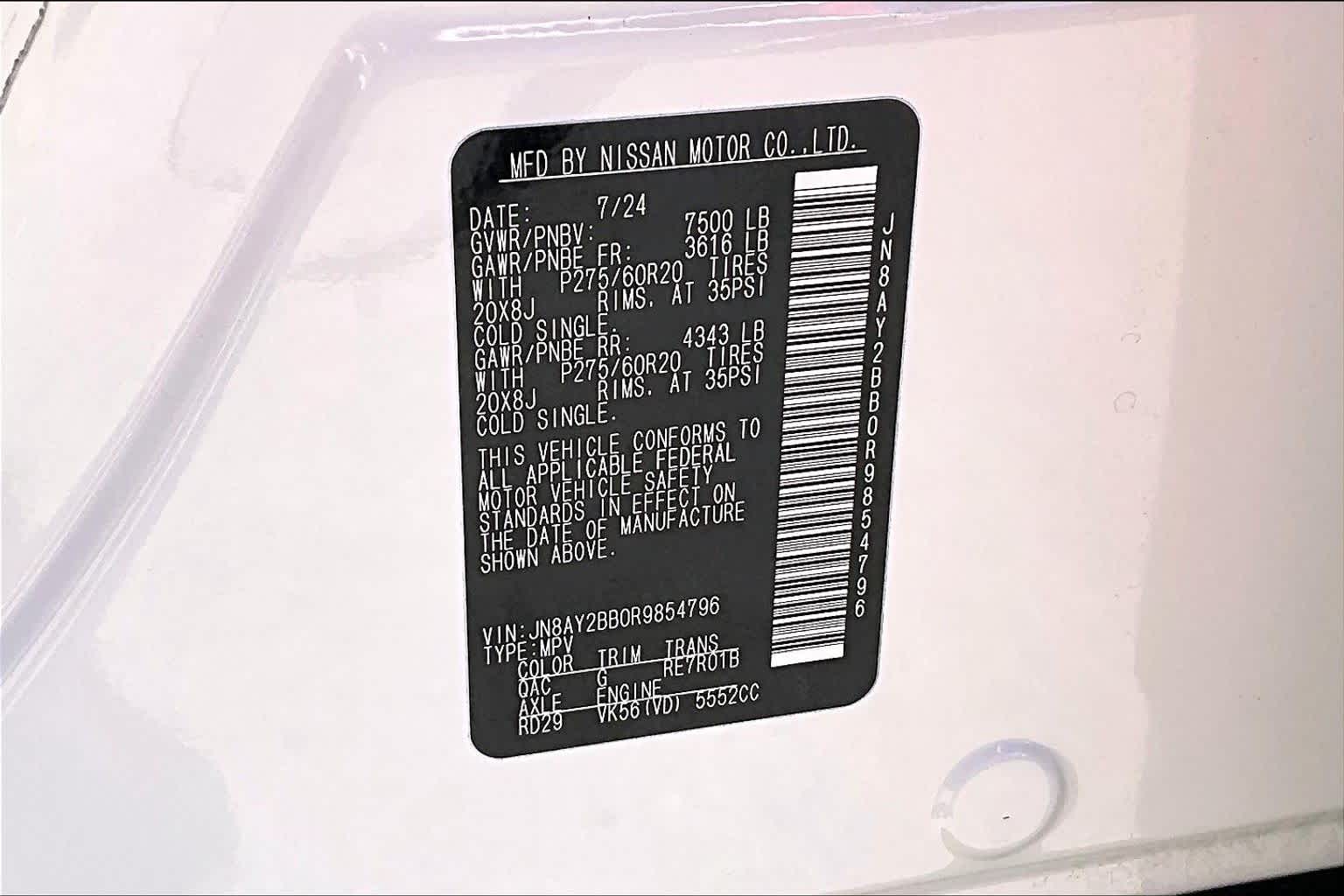 2024 Nissan Armada SL Aspen White Tricoat at AutoNation Toyota Gulf Fwy