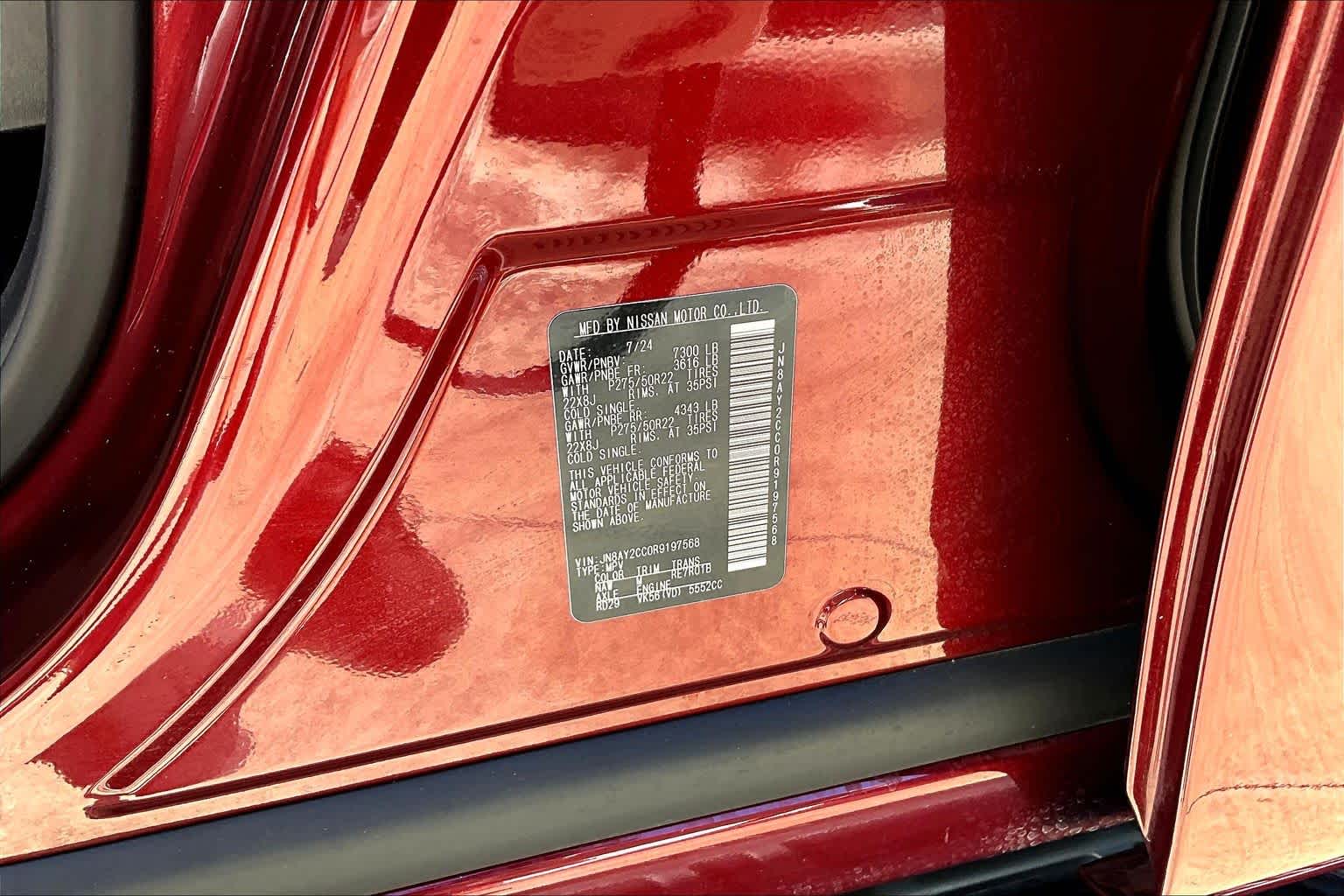 2024 Nissan Armada Platinum Coulis Red Pearl at AutoNation Toyota Gulf Fwy