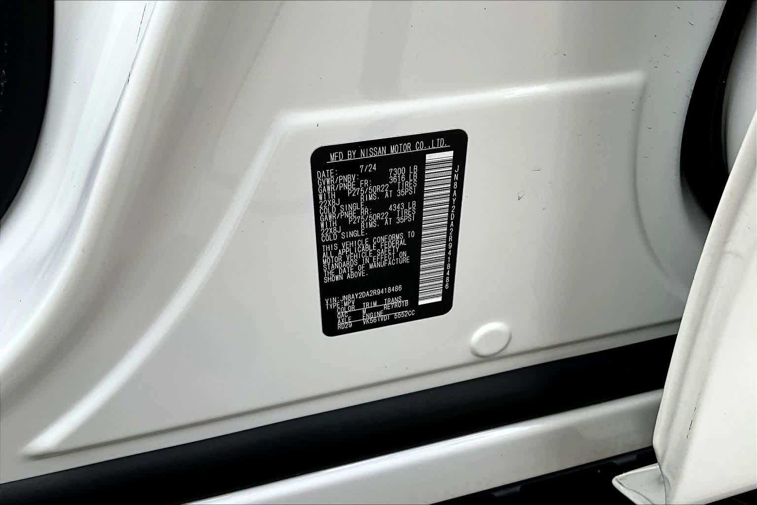 2024 Nissan Armada Platinum Aspen White Tricoat at AutoNation Toyota Gulf Fwy