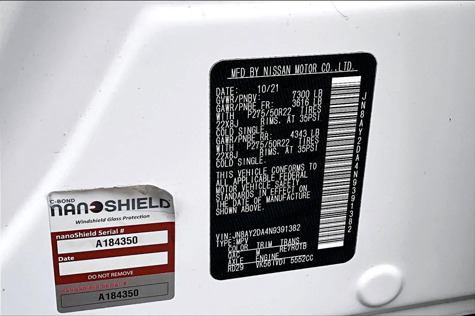 2022 Nissan Armada Platinum Aspen White TriCoat Pearl at AutoNation Toyota Gulf Fwy