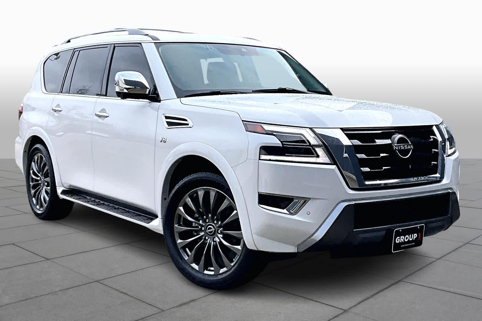 2022 Nissan Armada Platinum Aspen White TriCoat Pearl at AutoNation Toyota Gulf Fwy