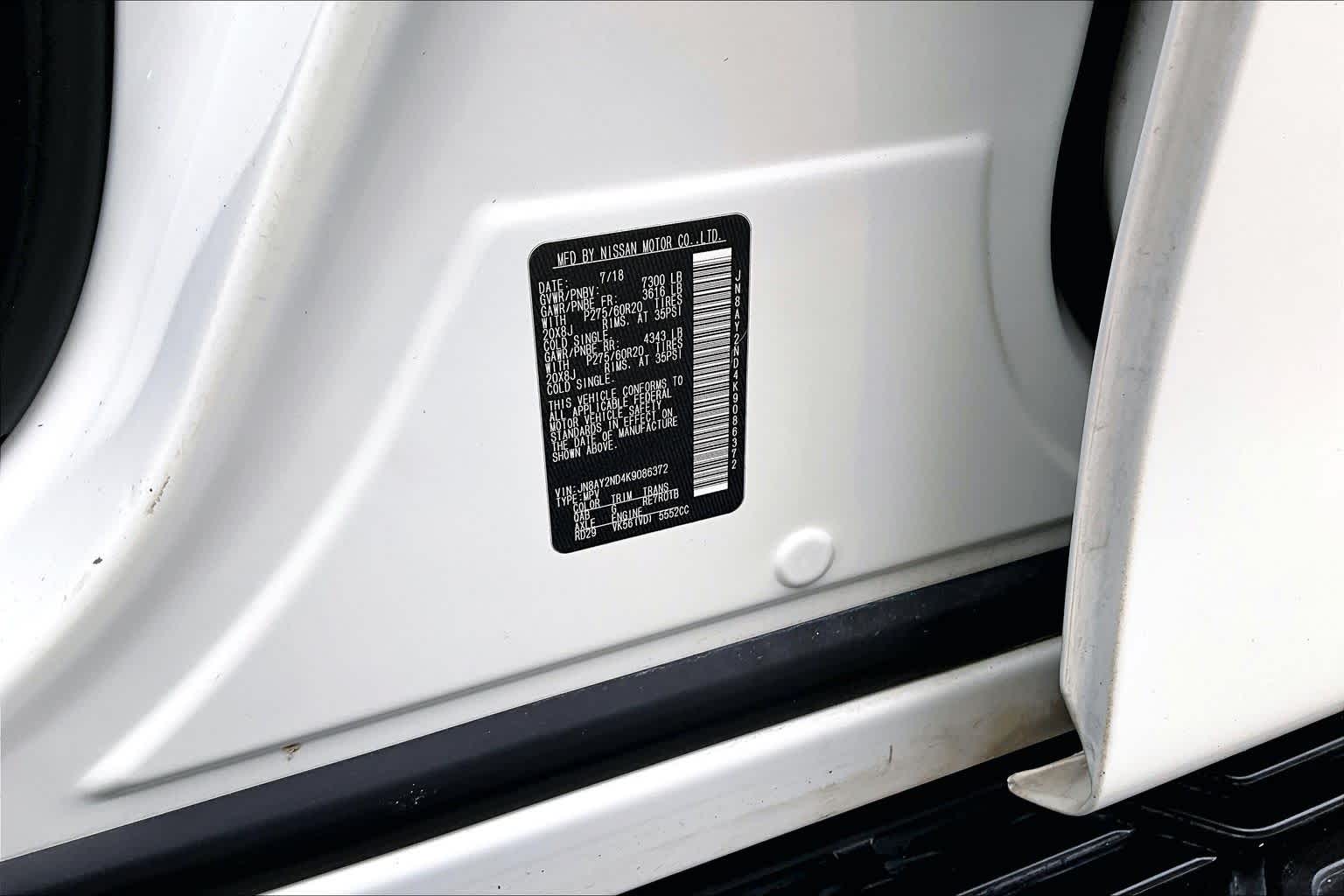 2019 Nissan Armada SL Pearl White Tricoat at Honda of Clear Lake