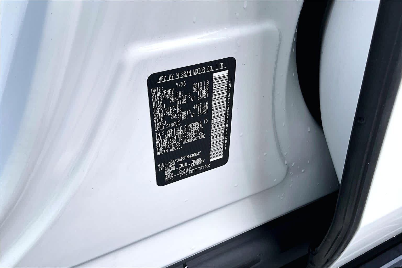 2026 Nissan Armada SV Aspen White Tricoat at Sterling McCall Nissan