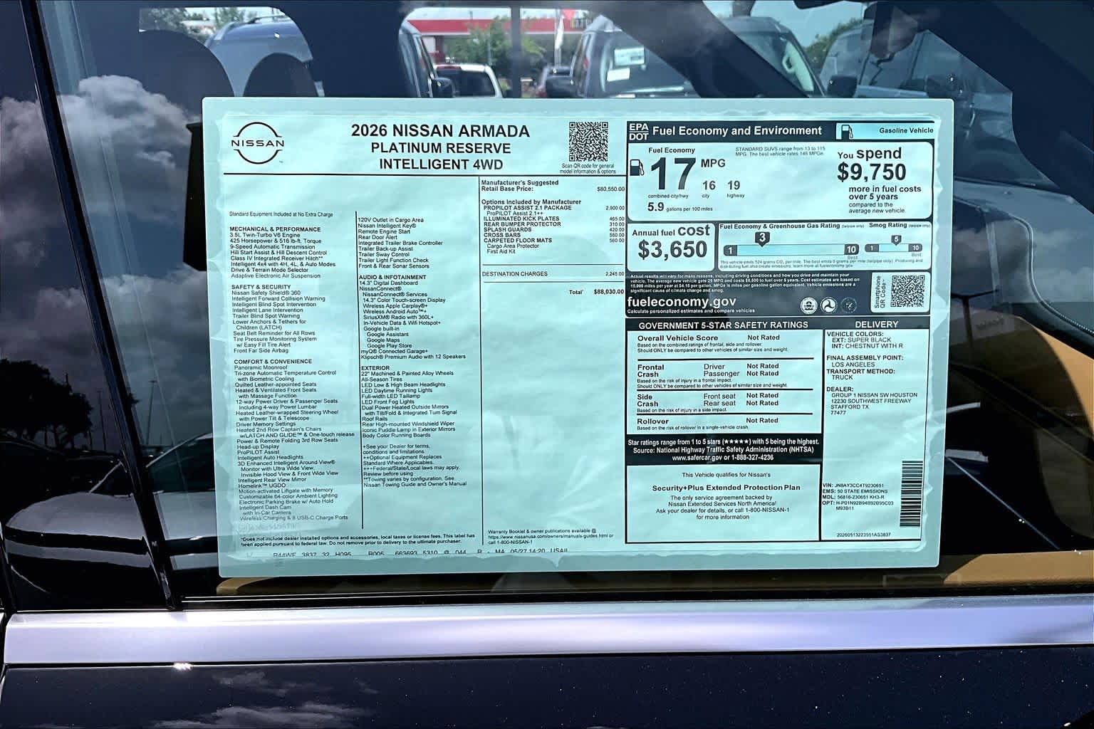 2026 Nissan Armada Platinum Reserve Super Black at Sterling McCall Nissan