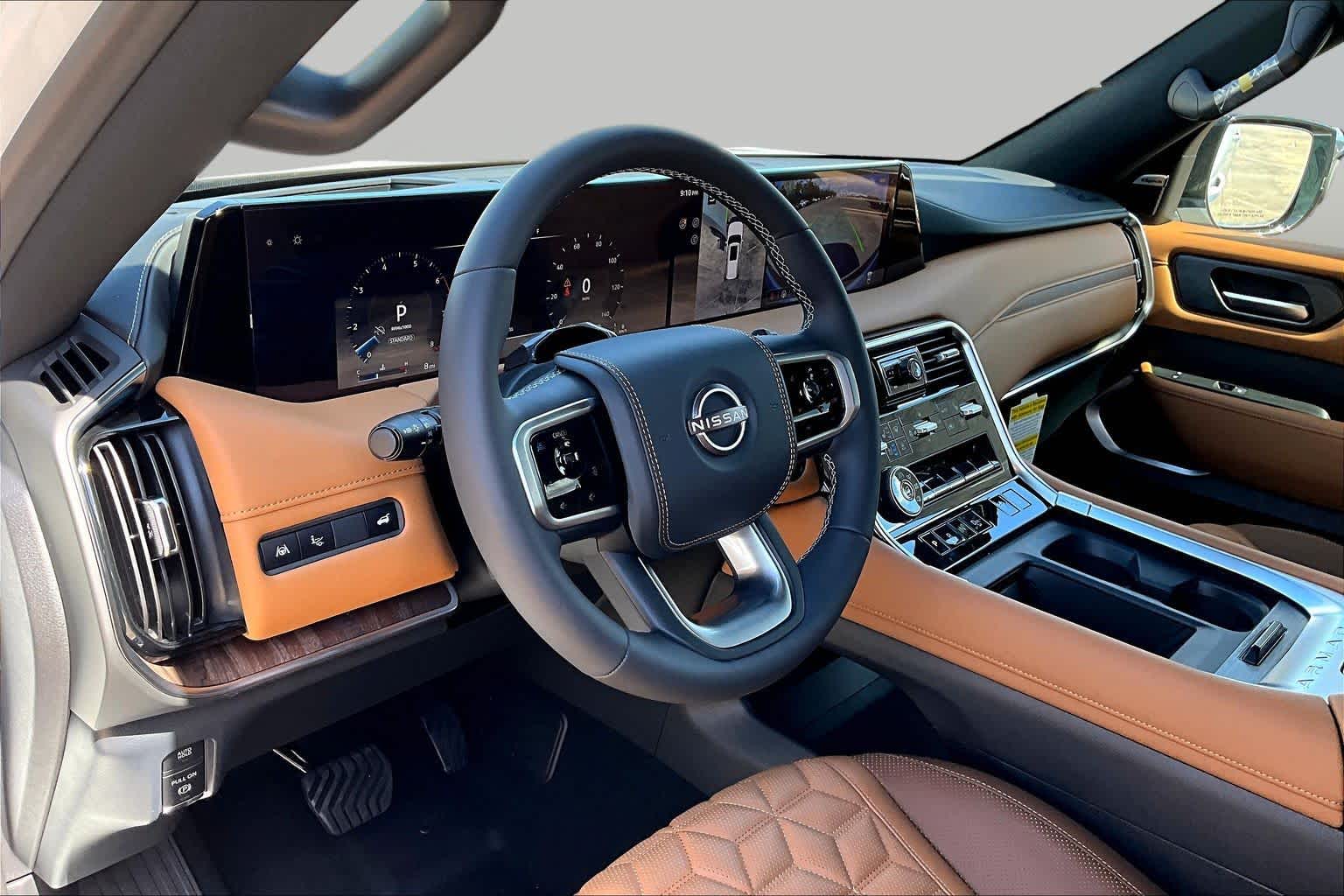 2026 Nissan Armada Platinum Reserve Everest White Pearl Tricoat/Super Black at Sterling McCall Nissan