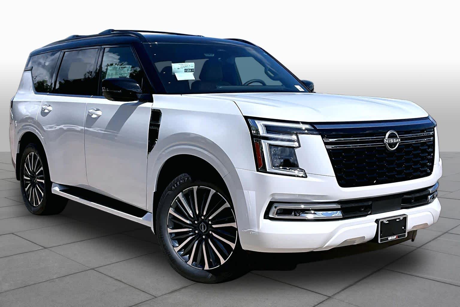 2026 Nissan Armada Platinum Reserve Everest White Pearl Tricoat/Super Black at Sterling McCall Nissan