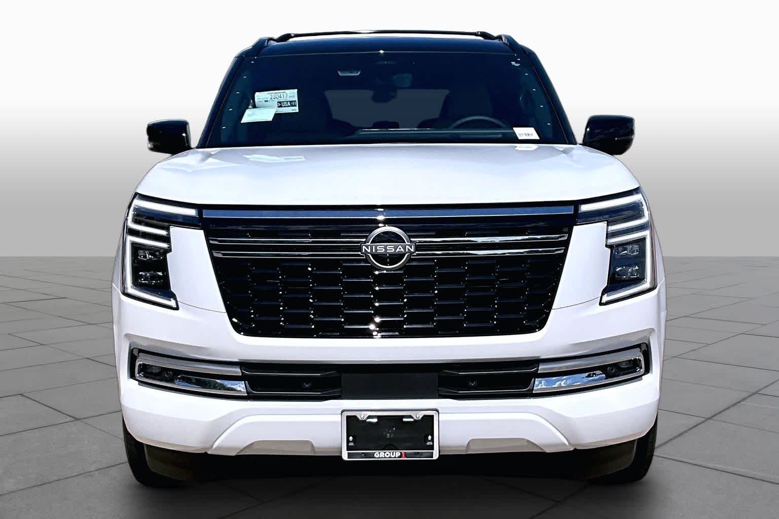 2026 Nissan Armada Platinum Reserve Everest White Pearl Tricoat/Super Black at Sterling McCall Nissan