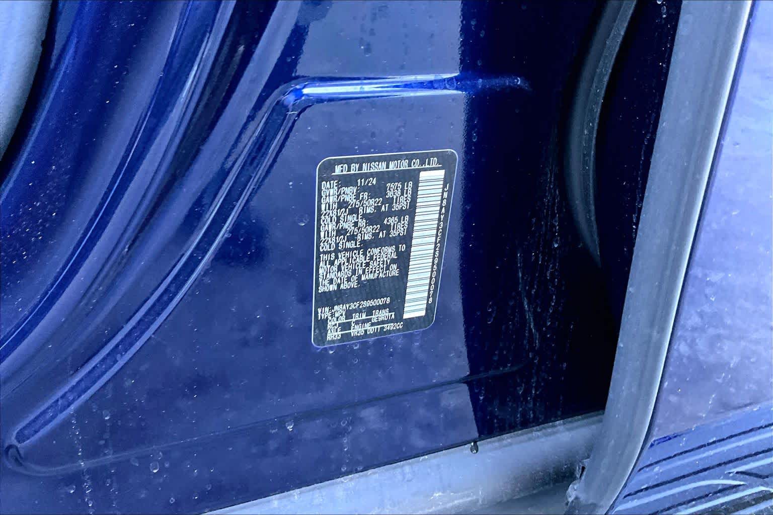 2025 Nissan Armada Platinum Reserve Deep Ocean Blue Pearl at Sterling McCall Nissan