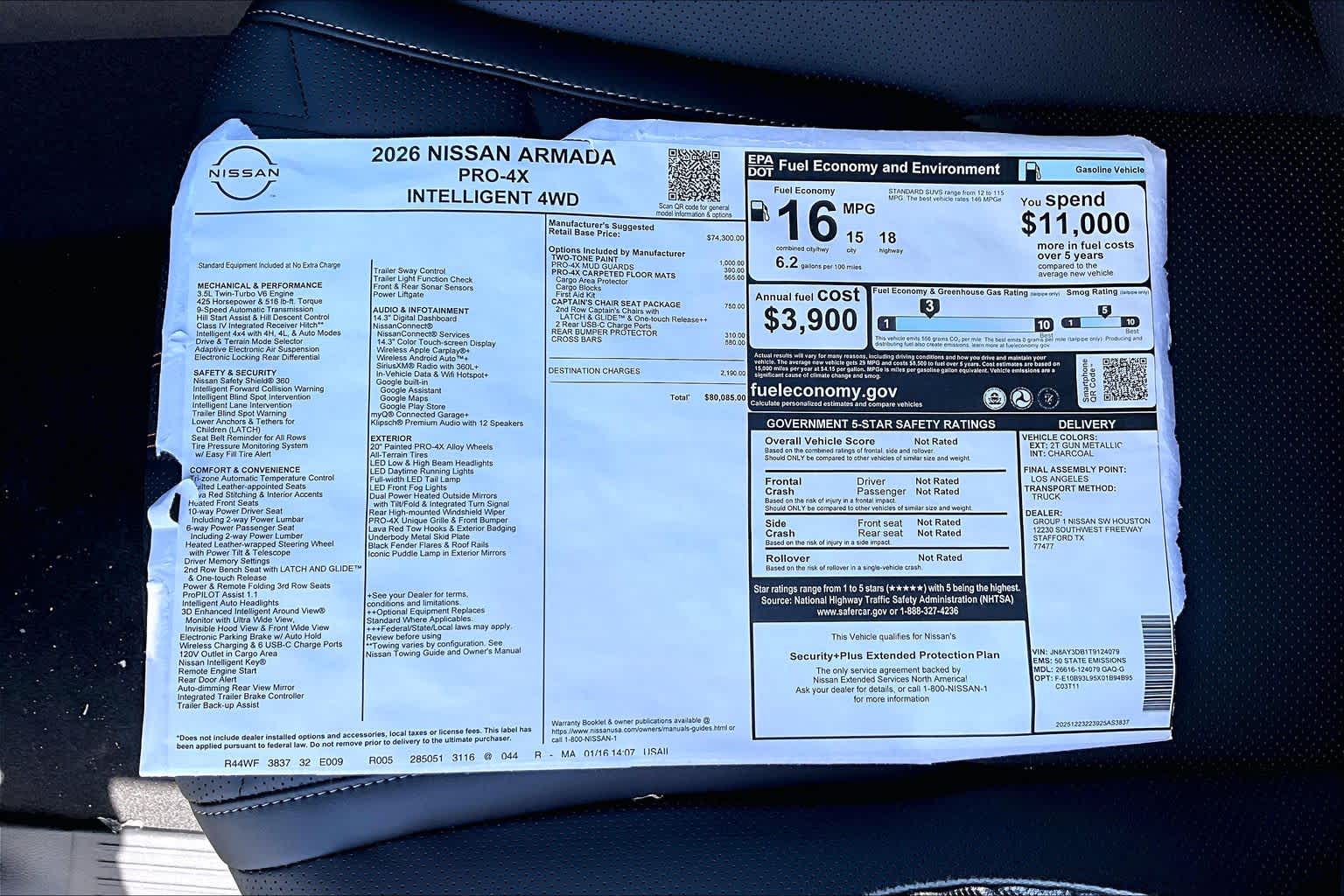 2026 Nissan Armada PRO-4X Gun Metallic/Super Black at Sterling McCall Nissan