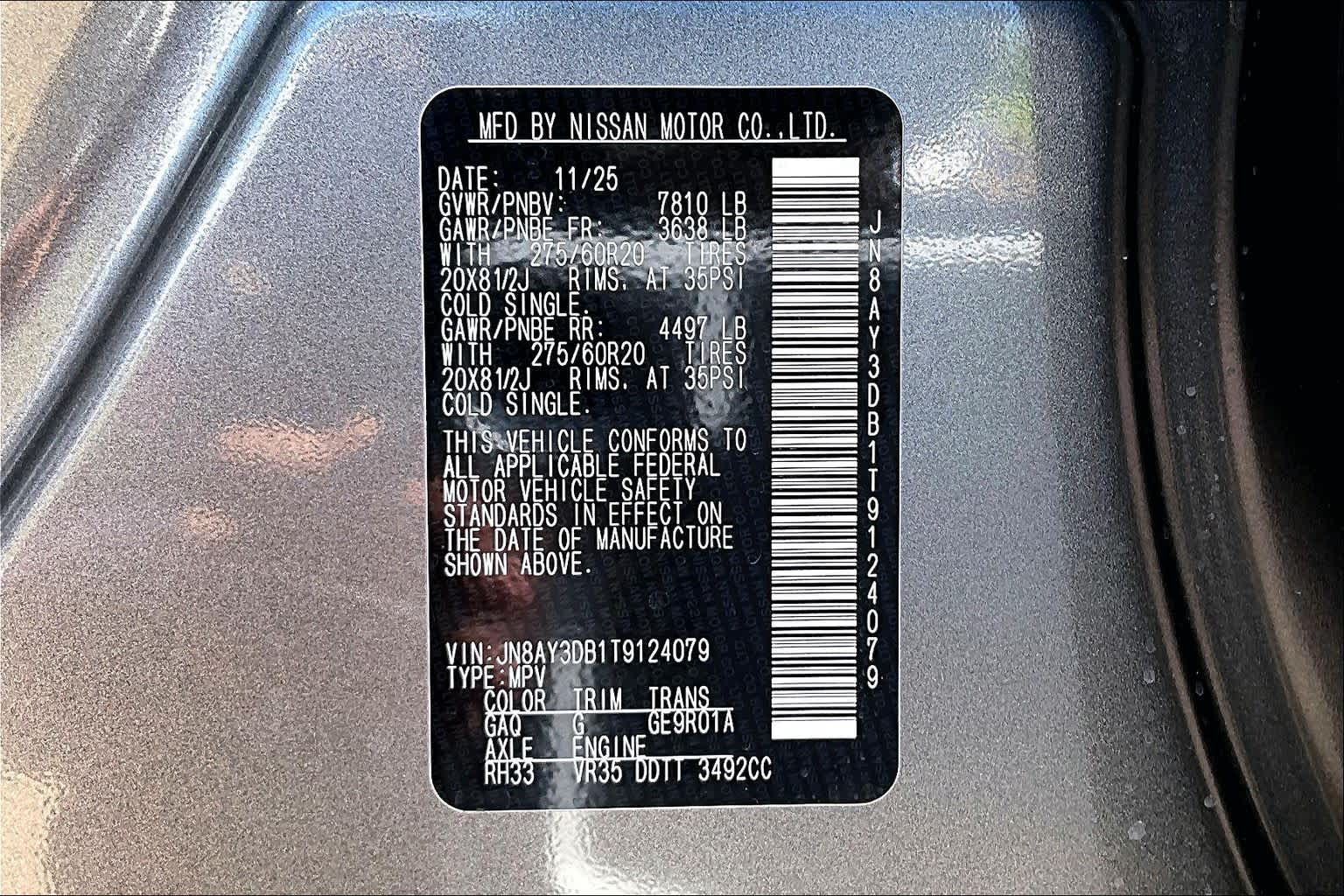2026 Nissan Armada PRO-4X Gun Metallic/Super Black at Sterling McCall Nissan