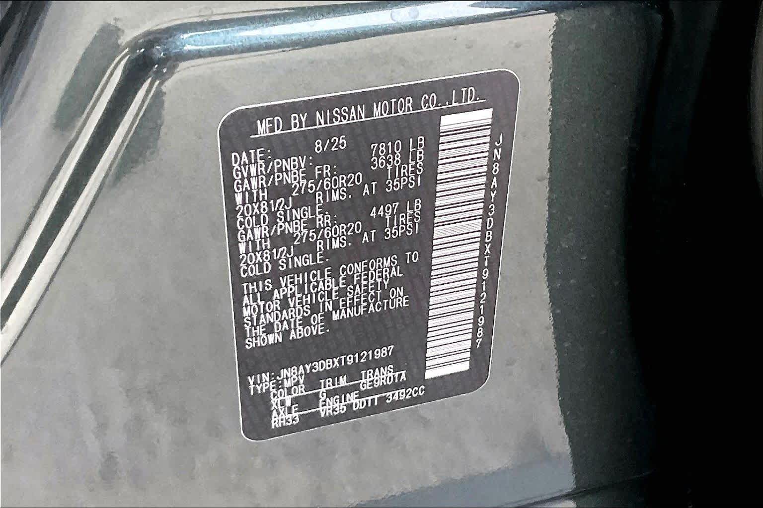 2026 Nissan Armada PRO-4X Alpine Metallic/Super Black at Sterling McCall Nissan