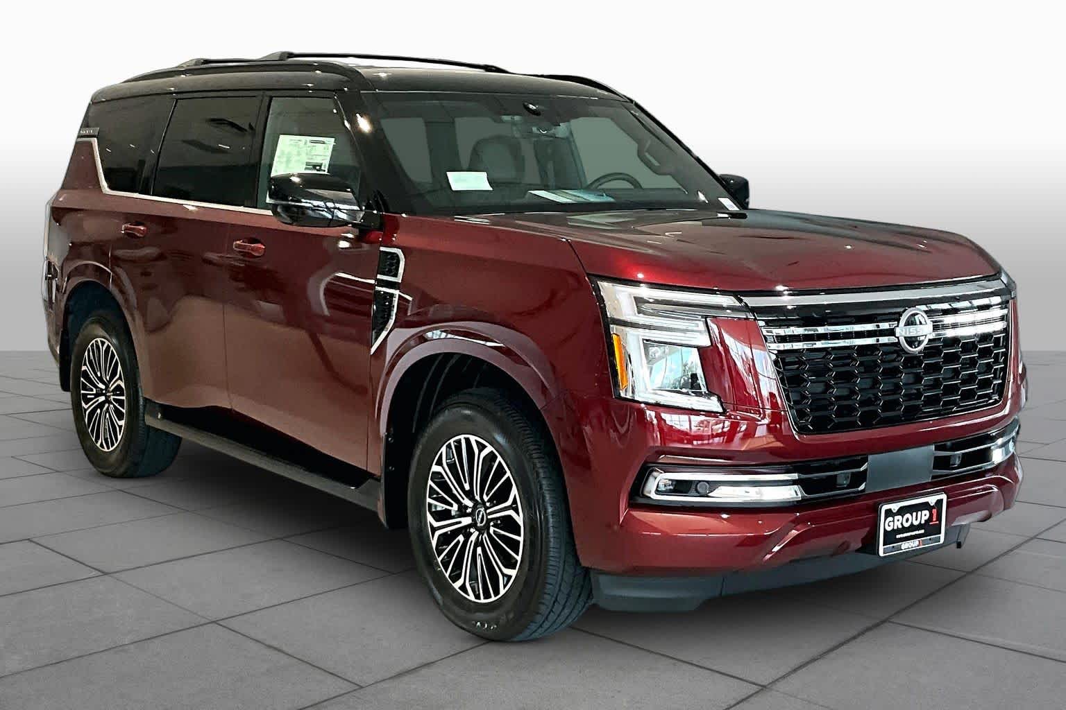 2026 Nissan Armada Platinum Coulis Red Pearl/Super Black at Sterling McCall Nissan