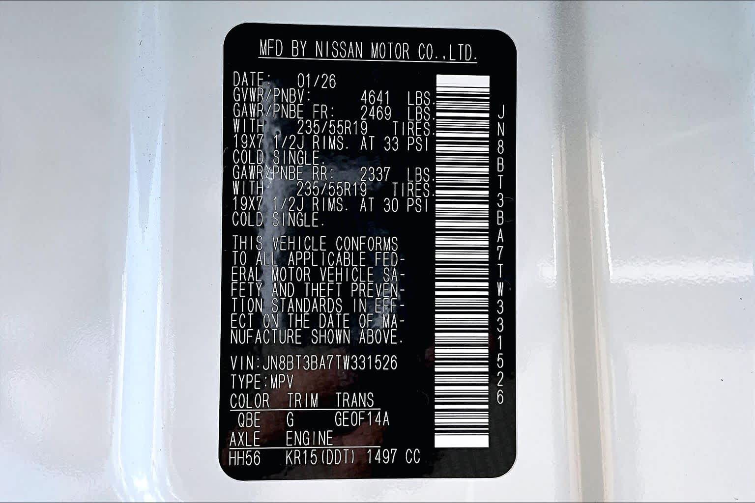 2026 Nissan Rogue Dark Armor Everest White Pearl Tricoat at Sterling McCall Nissan