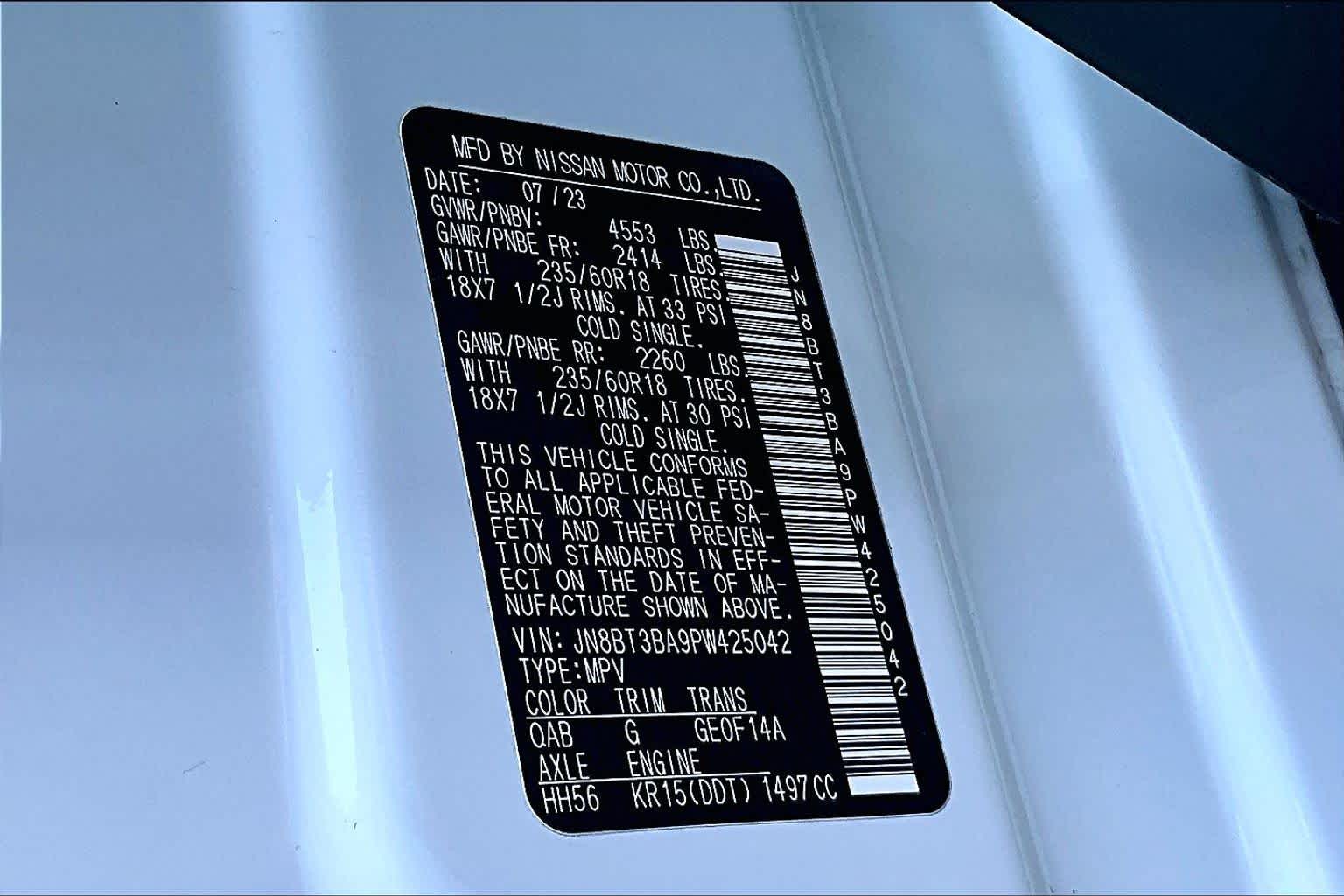 2023 Nissan Rogue SV Pearl White Tricoat at Sterling McCall Nissan