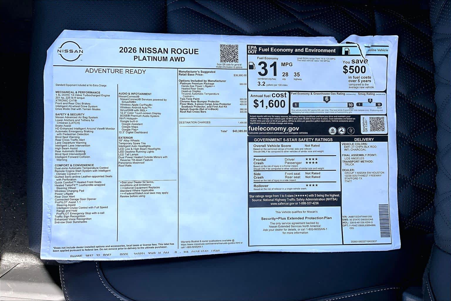 2026 Nissan Rogue Platinum Champagne Silver Metallic/Super Black at Sterling McCall Nissan