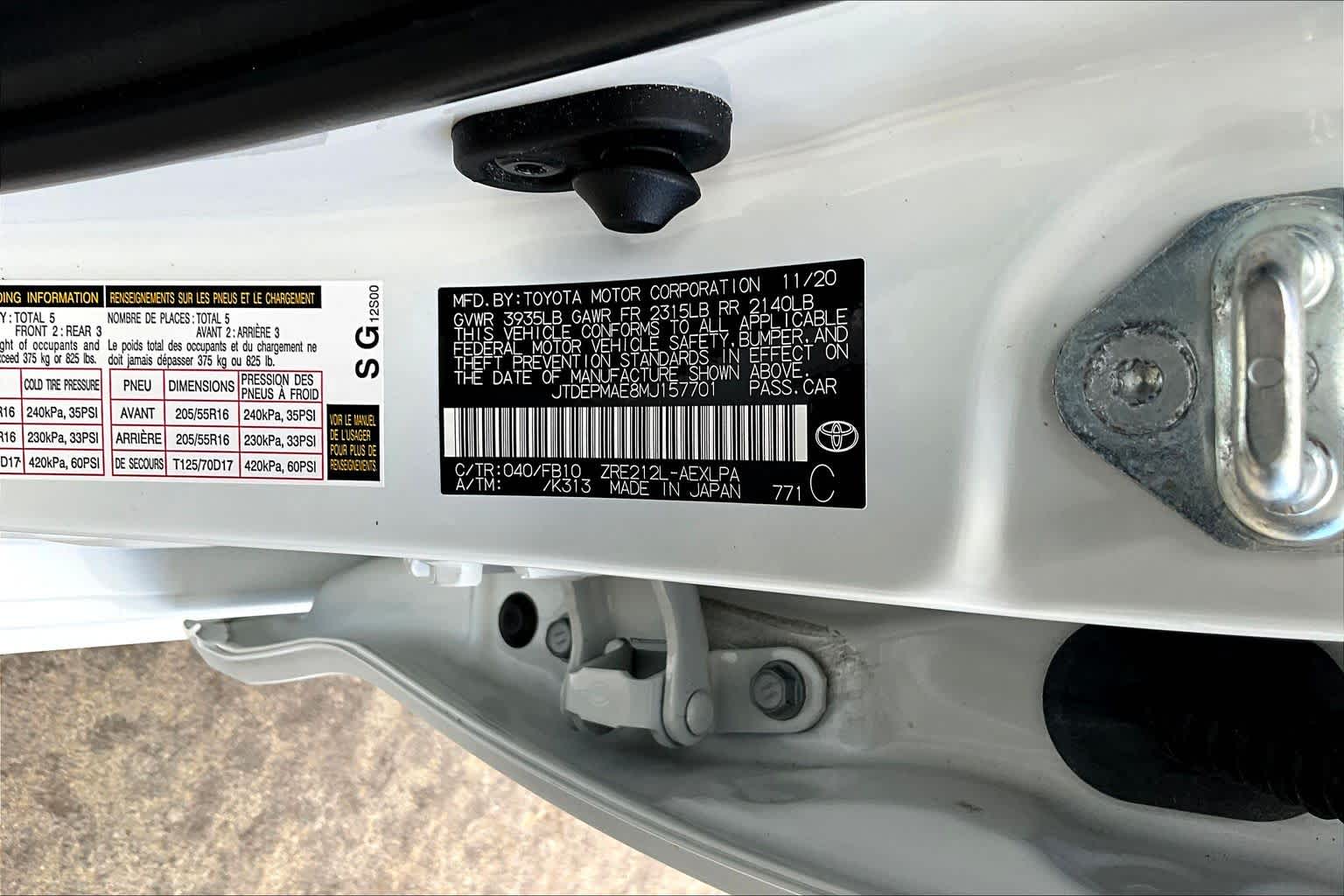 2021 Toyota Corolla LE Super White at HGreg Houston