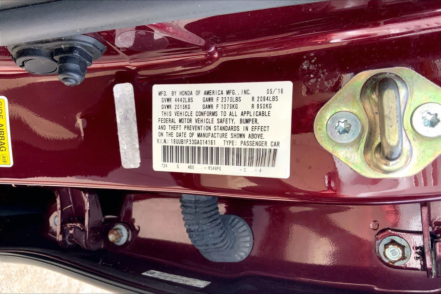 2016 Acura TLX  Basque Red Pearl II at AutoNation Ford Gulf Fwy