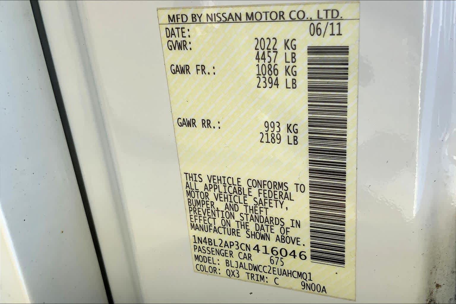 2012 Nissan Altima 3.5 SR Winter Frost Pearl at AutoNation USA Houston