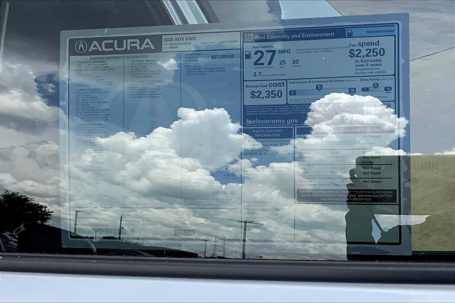 2025 Acura ADX  Solar Silver Metallic at Sterling McCall Acura