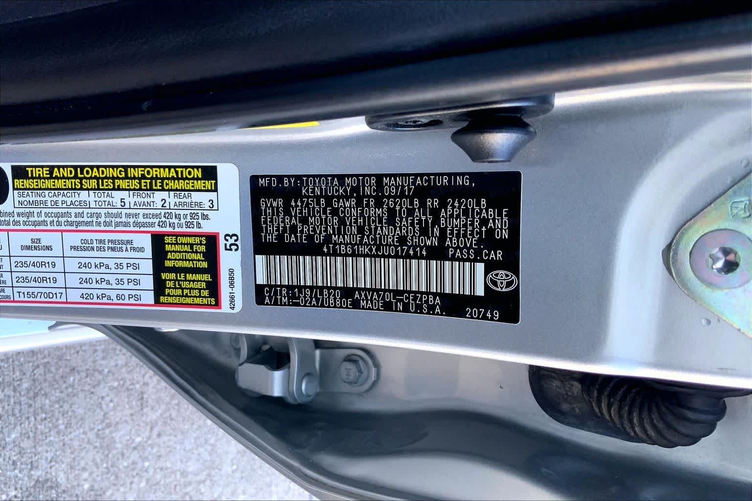 2018 Toyota Camry XSE Celestial Silver Metallic at AutoNation Toyota Gulf Fwy