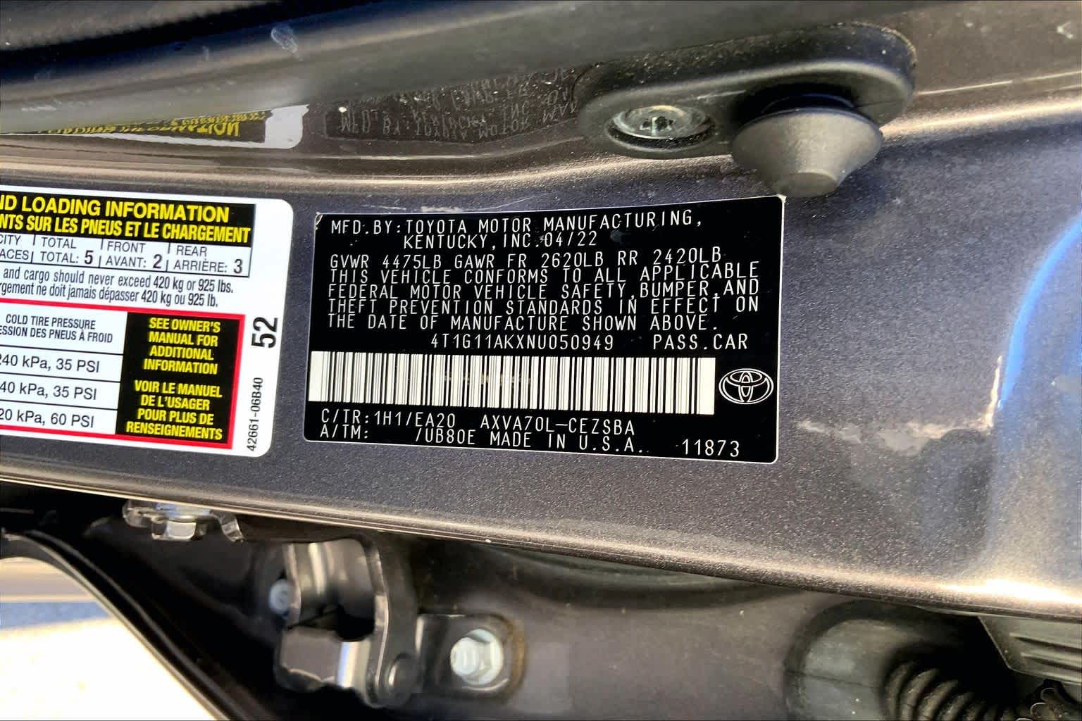 2022 Toyota Camry SE Predawn Gray Mica at Ron Craft Chevrolet Cadillac