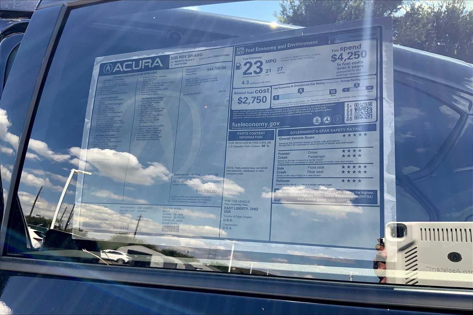 2025 Acura RDX  Majestic Black Pearl at Sterling McCall Acura