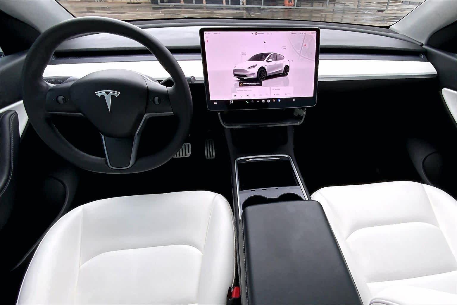 2022 Tesla Model Y Performance Pearl White Multi-Coat at AutoNation Ford Gulf Fwy