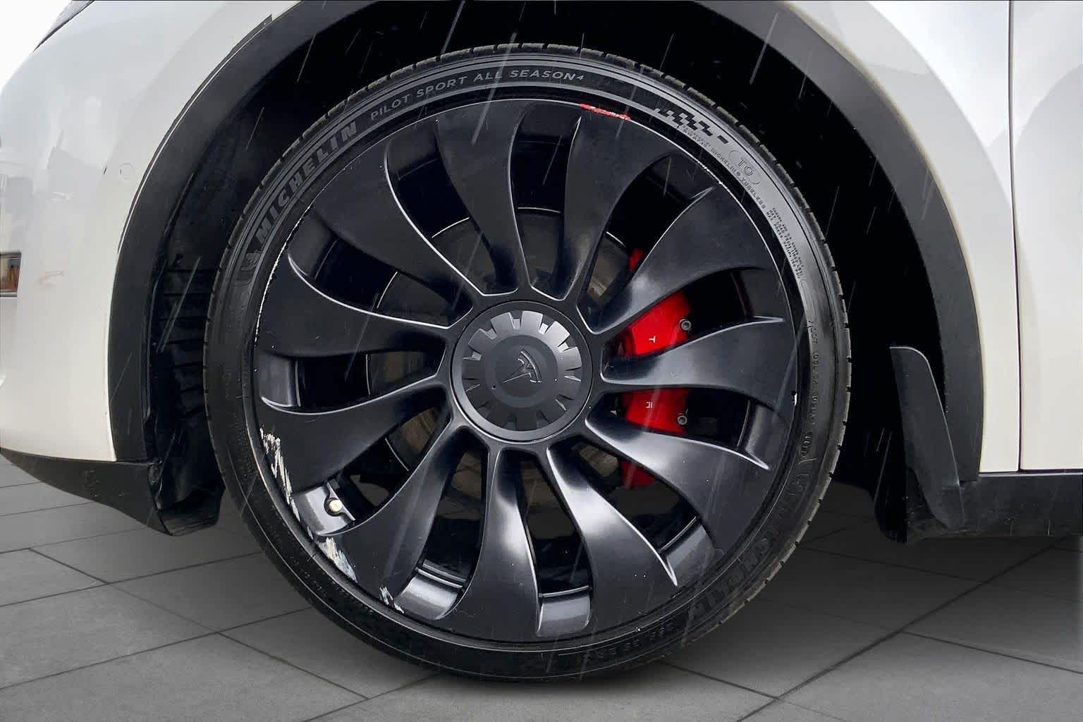 2022 Tesla Model Y Performance Pearl White Multi-Coat at AutoNation Ford Gulf Fwy