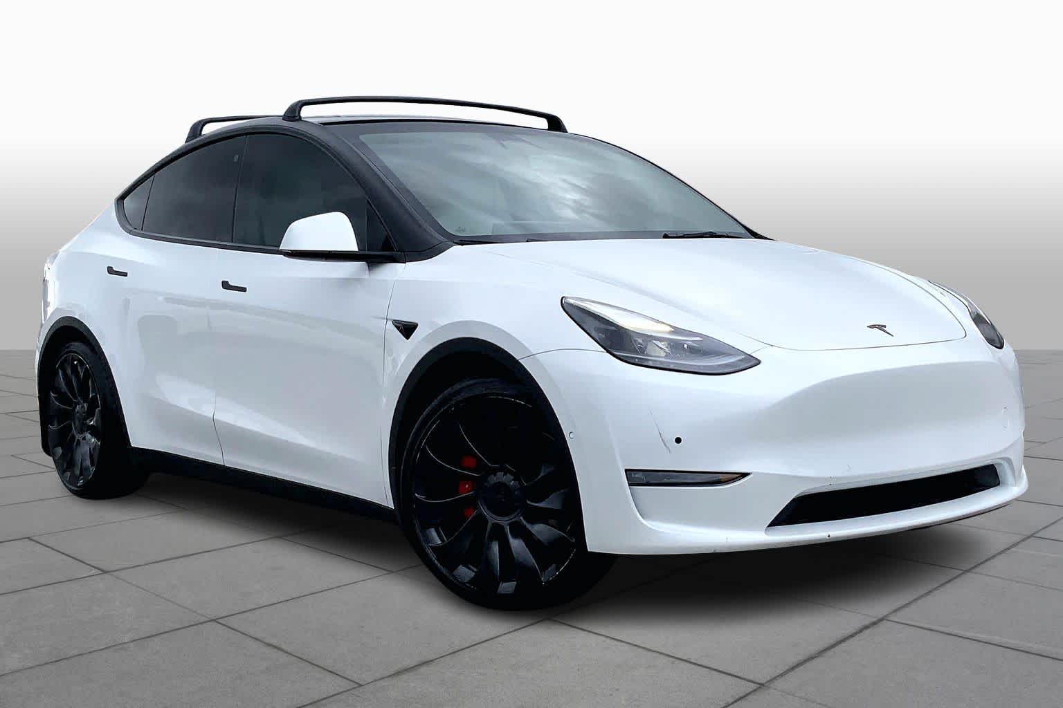 2022 Tesla Model Y Performance Pearl White Multi-Coat at AutoNation Ford Gulf Fwy