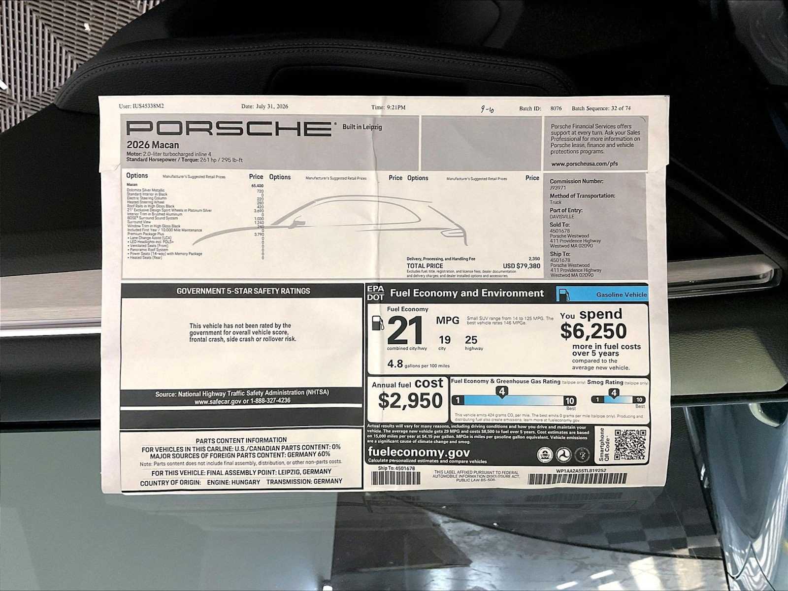 New 2026 F0/Dolomite Silver Porsche  image 24