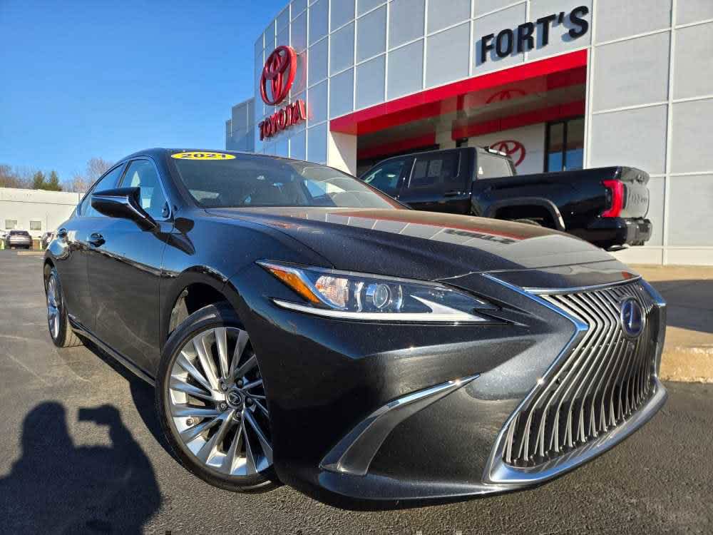 Black (Caviar) 2021 Lexus ES Hybrid 300h Luxury FWD Sedan Front-Wheel Drive Continuously Variable Transmission