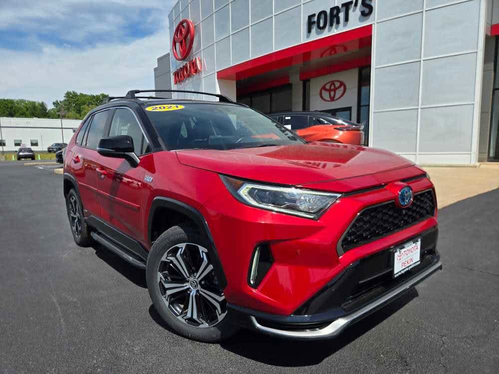 Supersonic Red/Midnight Black Metallic 2021 Toyota RAV4 Prime XSE AWD SUV / Crossover All-Wheel Drive Continuously Variable Transmission