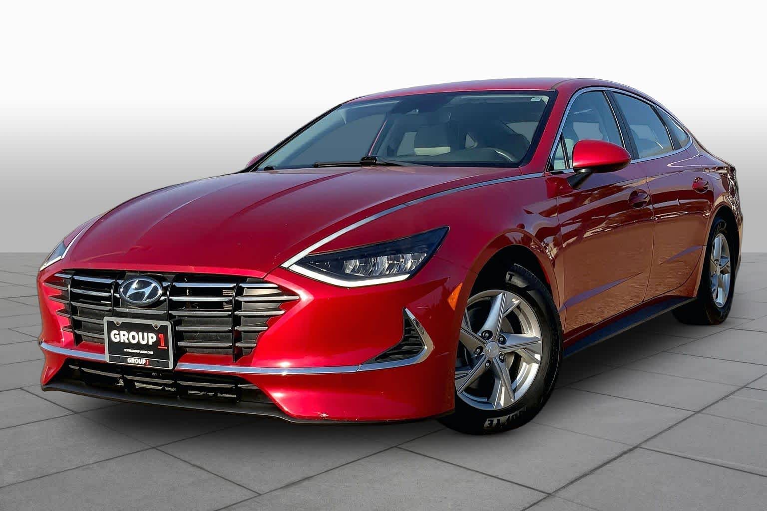 Calypso Red 2021 Hyundai Sonata Sedan Front-Wheel Drive 8-Speed Automatic