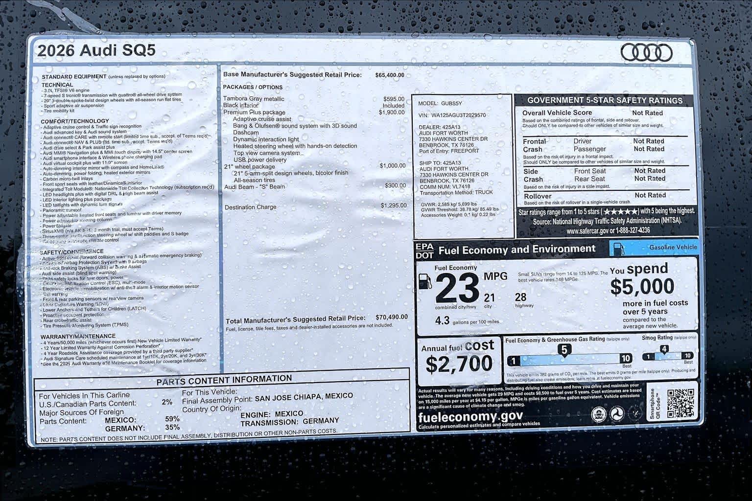 New 2026 Tambora Gray me Audi Premium Plus image 16