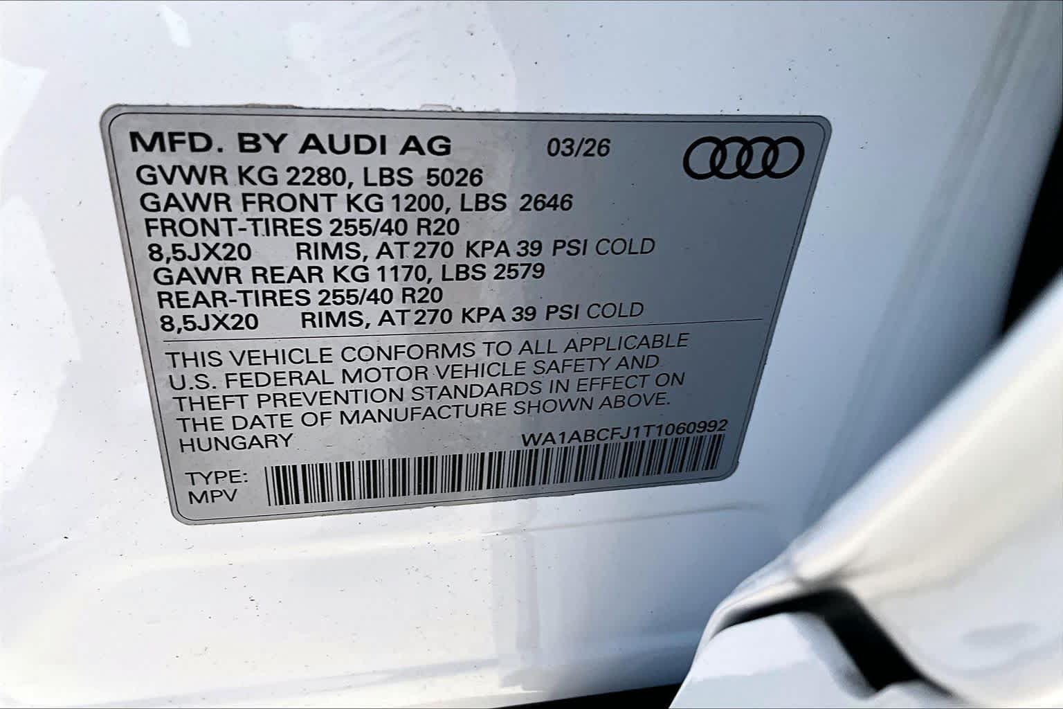New 2026 Arkona White/Z9 Audi S line image 17
