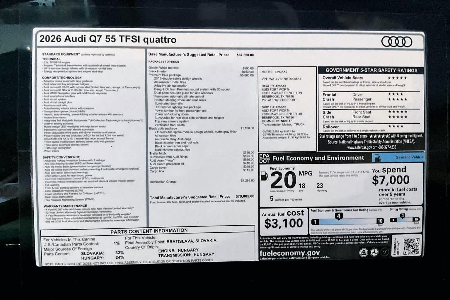 New 2026 Glacier White m Audi Premium Plus image 16