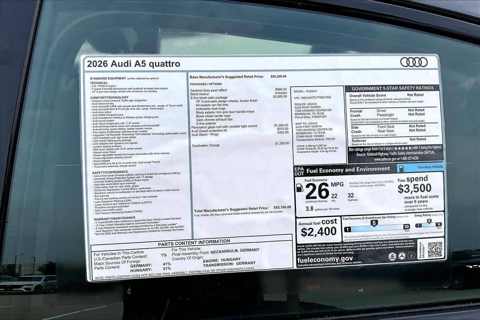 New 2026 Daytona Gray pe Audi Premium image 16