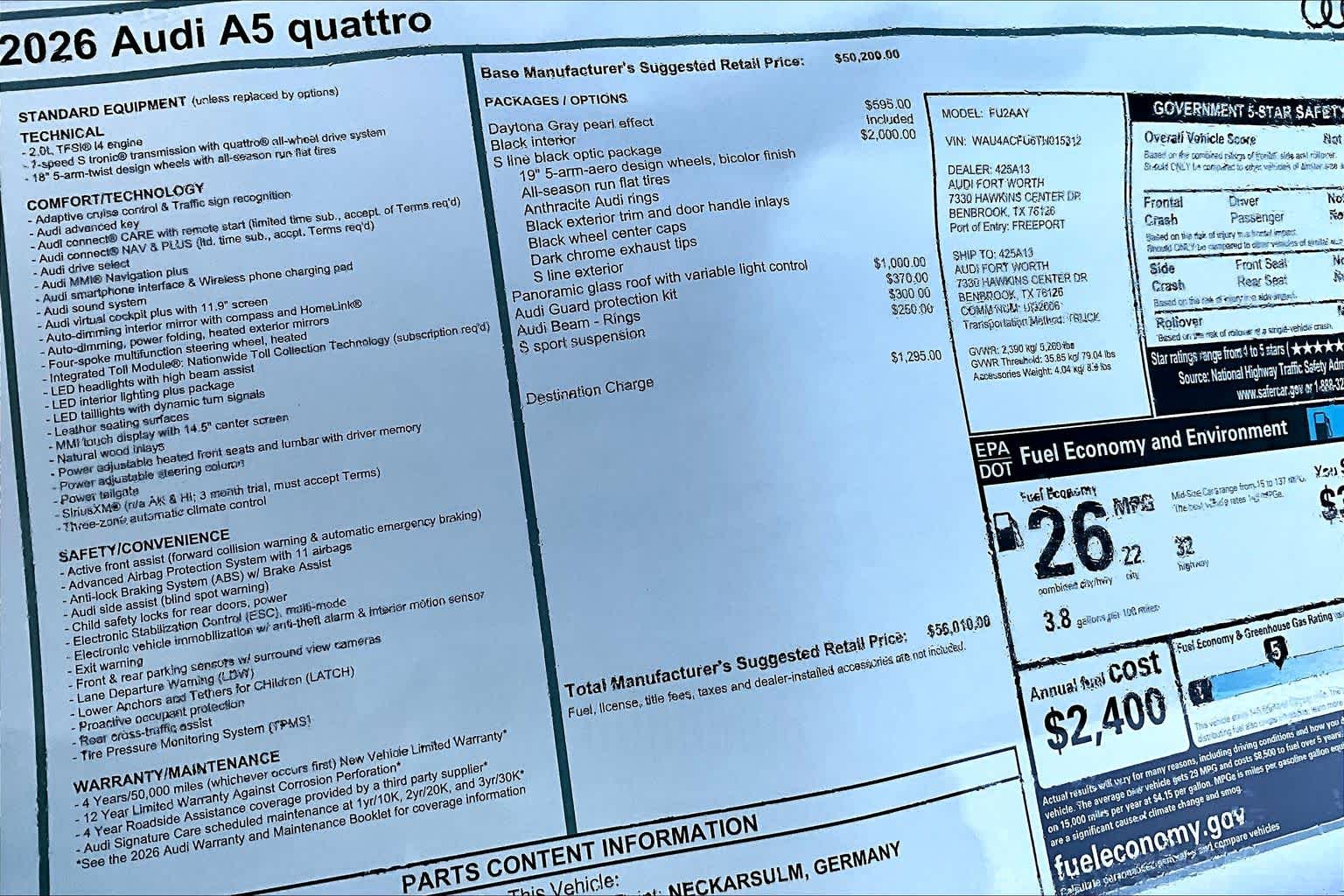 New 2026 Daytona Gray pe Audi Premium image 19