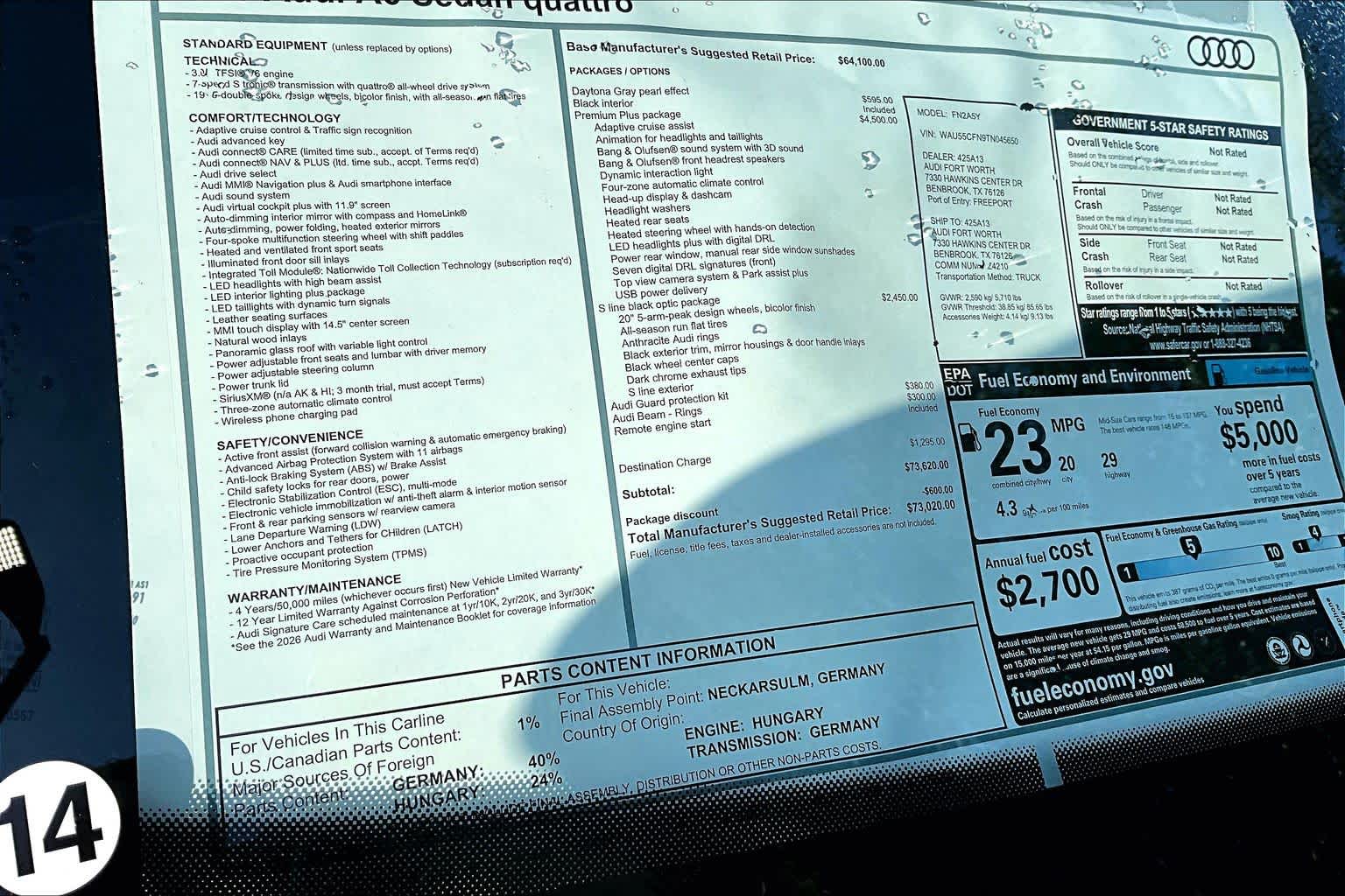 New 2026 Daytona Gray pe Audi Premium Plus image 18