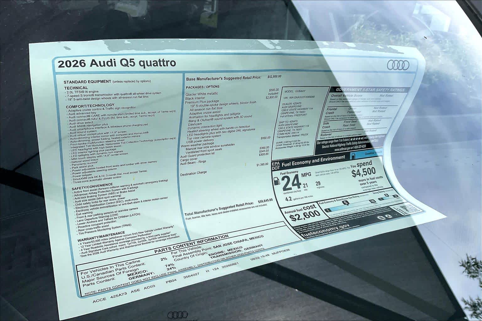 New 2026 Glacier White m Audi Premium Plus image 19