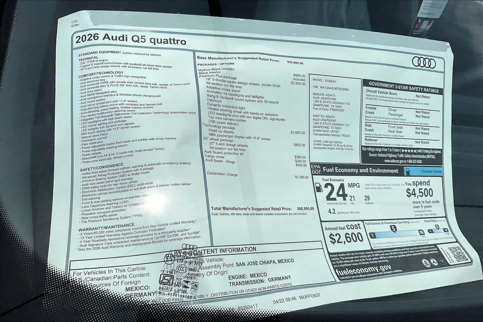 New 2026 Mythos Black me Audi Premium Plus image 19